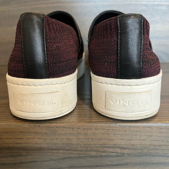Vince Ward Knit Platform Slip-On Sneaker in Bordeaux Size 8 - Picture 4 of 9